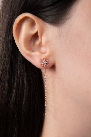 Women's 925 Sterling Silver Dangle Sun Earrings