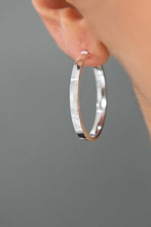 Women's 925 Sterling Silver Italian Hoop Earrings