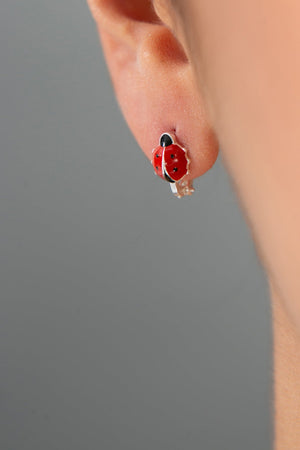 Women's 925 Sterling Silver Ladybug Earrings