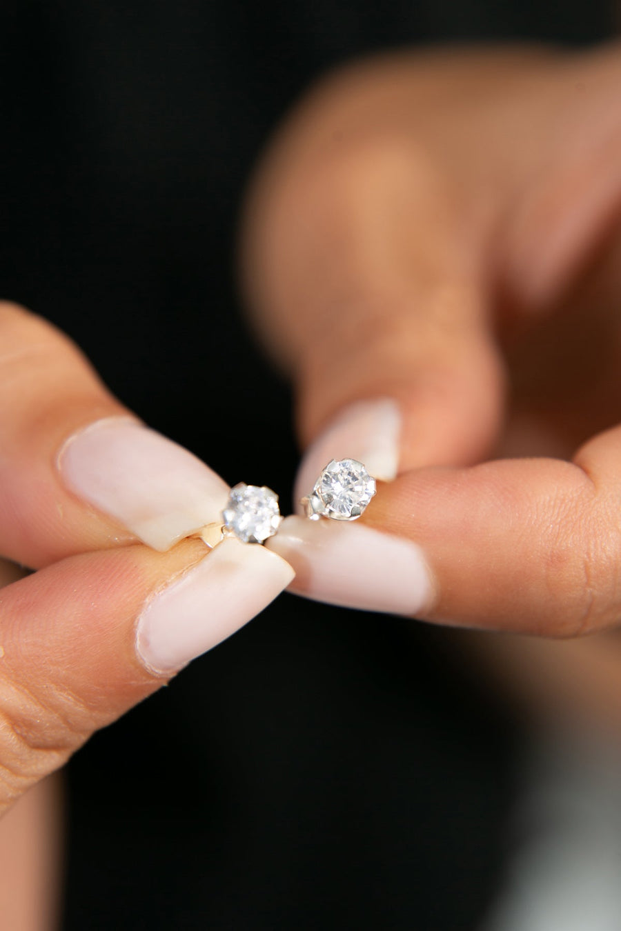 925 Sterling Silver Single Stone Women's Earring