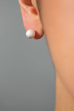 Women's 925 Sterling Silver Ball Earrings with Zirconia