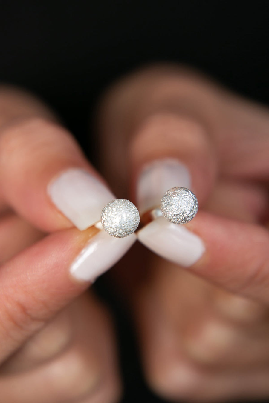 Women's 925 Sterling Silver Ball Earrings with Zirconia