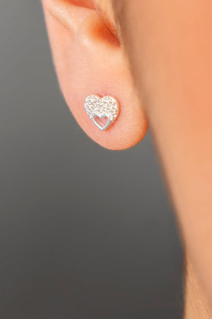 Women's Heart Model 925 Sterling Silver Earrings