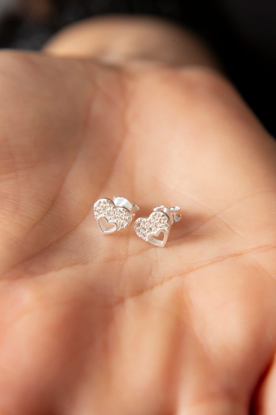 Women's Heart Model 925 Sterling Silver Earrings