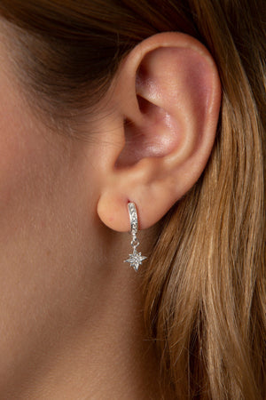 Women's 925 Sterling Silver North Star Earrings