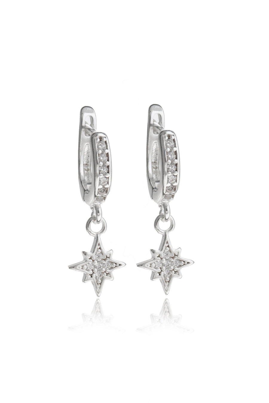 Women's 925 Sterling Silver North Star Earrings