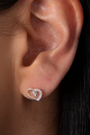 Women's Heart Model 925 Sterling Silver Earrings