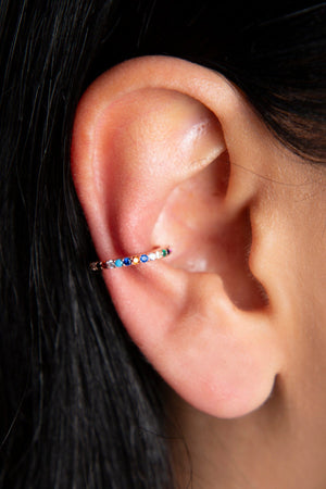 Women's 925 Sterling Silver Mix Stone Cartilage Earring