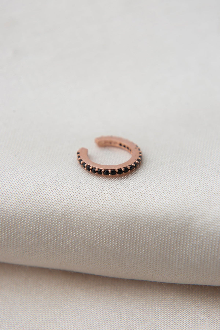 Women's 925 Sterling Silver Cartilage Earring with Black Stone Detail