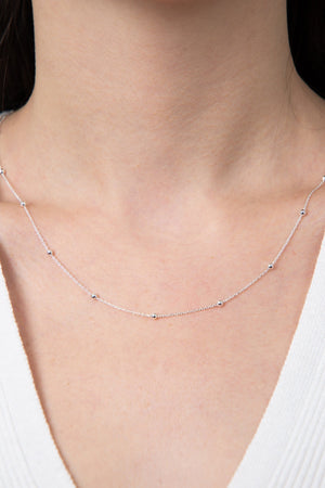 Women's Ball Chain Model 925 Sterling Silver Necklace