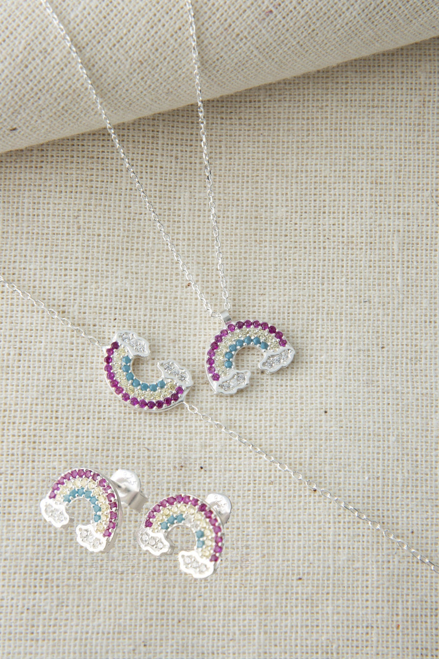 Women's Rainbow Model 925 Sterling Silver Set