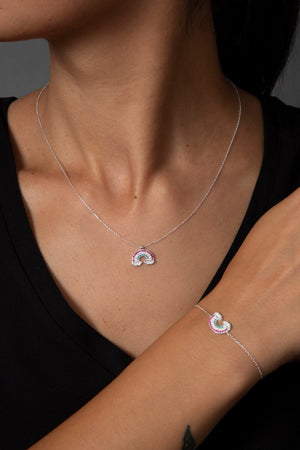 Women's Rainbow Model 925 Sterling Silver Set