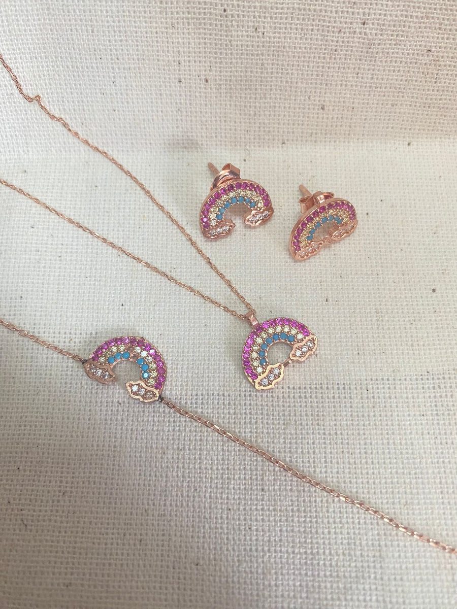Women's Rainbow Model 925 Sterling Silver Set
