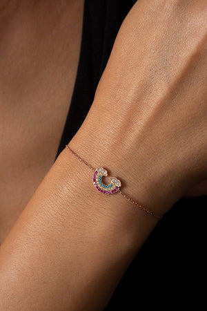 Women's Rainbow Model 925 Sterling Silver Bracelet