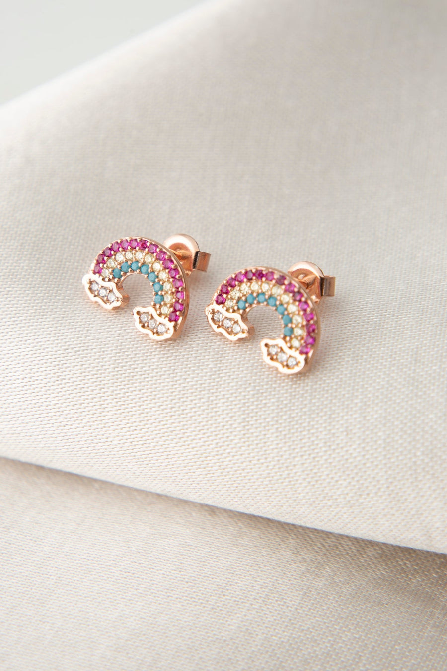 Women's 925 Sterling Silver Rainbow Gemstone Earrings