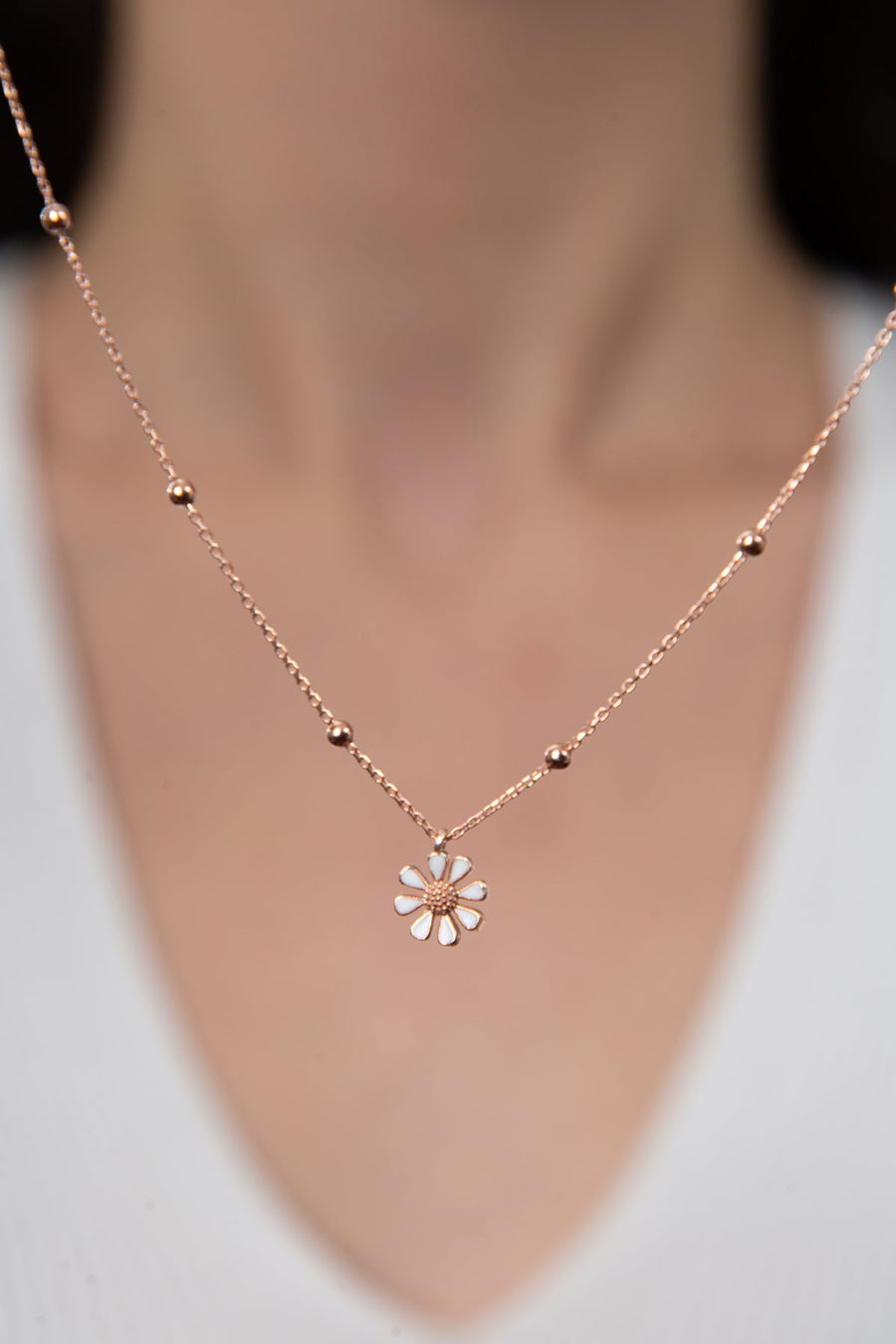 Women's Daisy Model 925 Sterling Silver Necklace