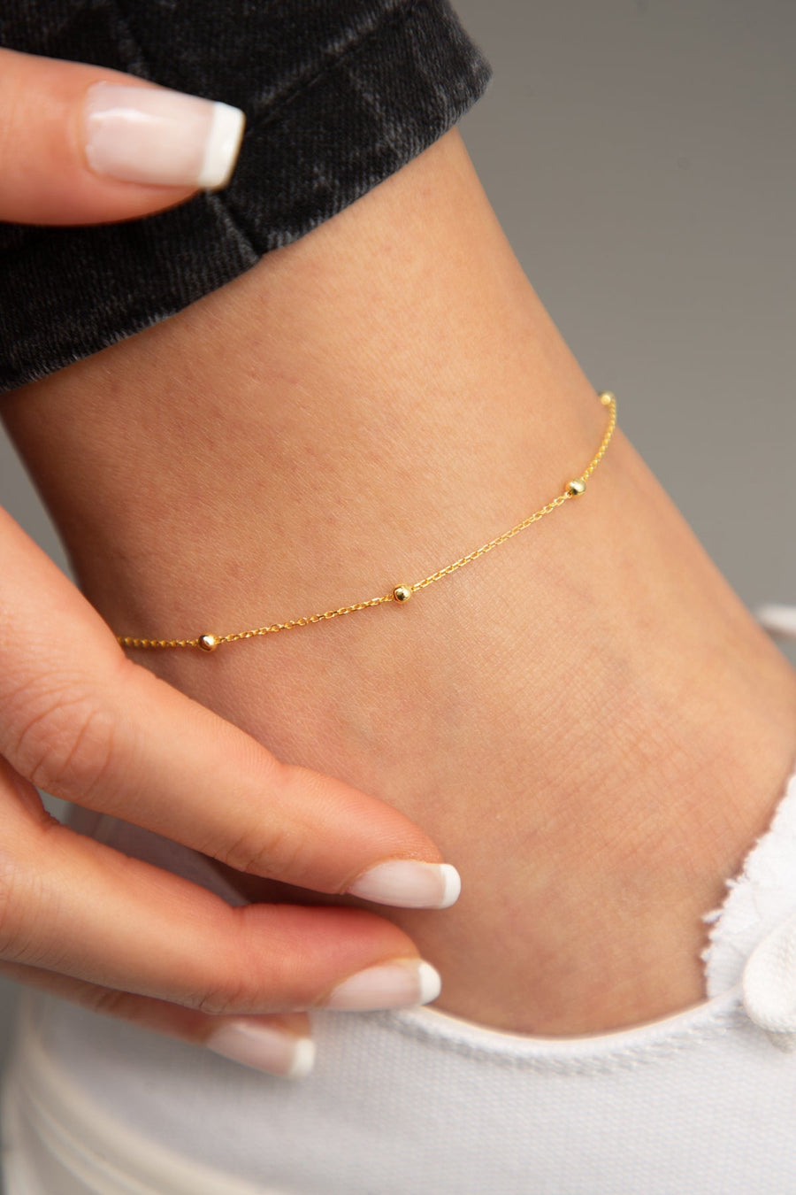 Women's 925 Sterling Silver Ball Chain Anklet