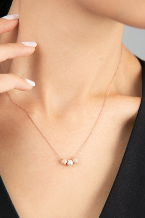 Women's 3-Cluster 925 Sterling Silver Necklace