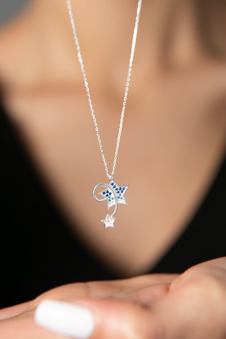 Women's 925 Sterling Silver Shooting Star Necklace