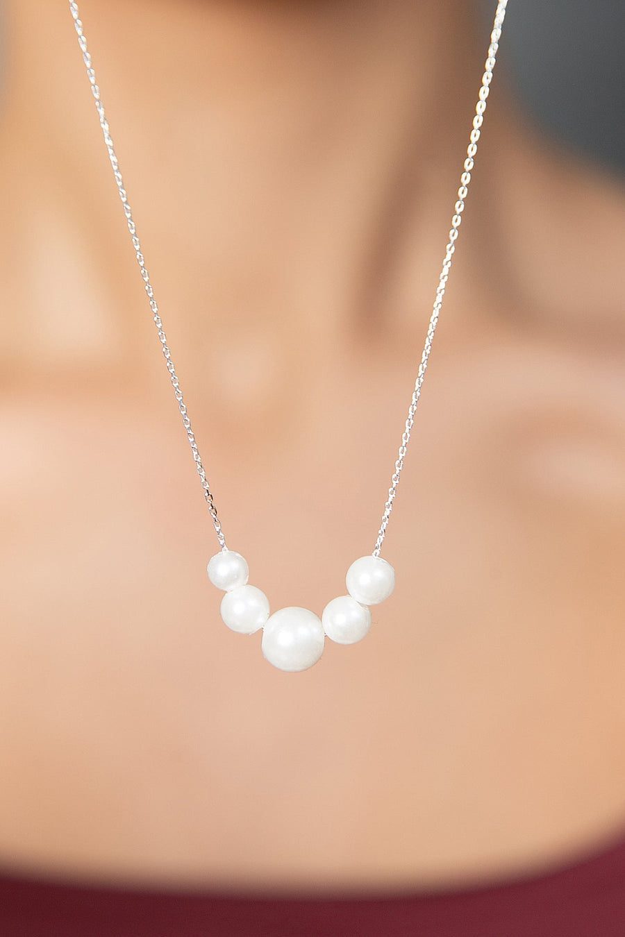 Women's Pearl Model 925 Sterling Silver Necklace