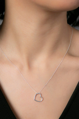 Women's 925 Sterling Silver Heart Necklace (Valentine's Day Special)