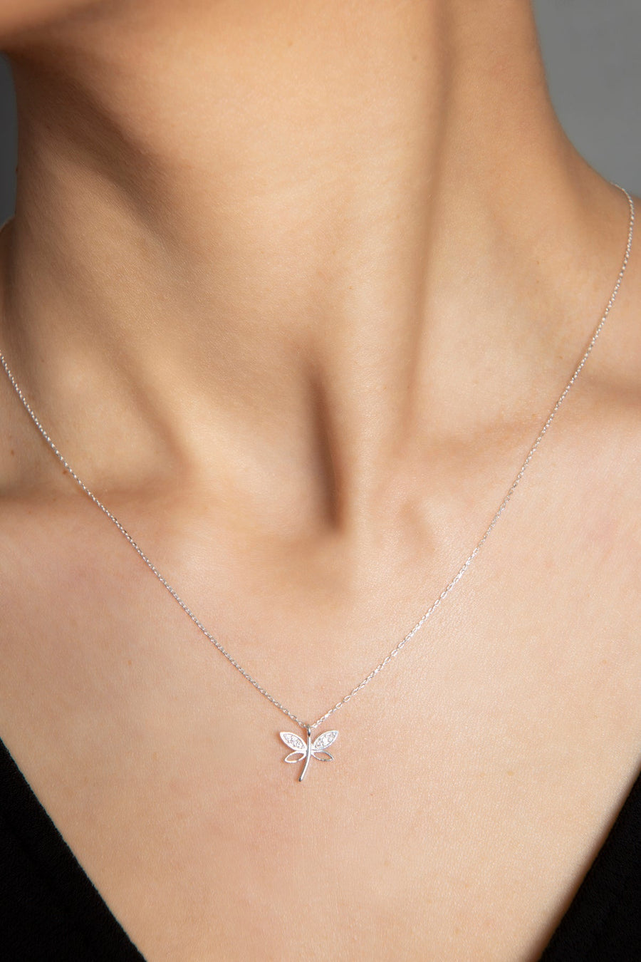 Women's Dragonfly Model 925 Sterling Silver Necklace