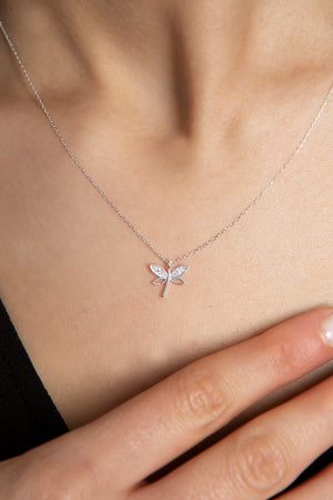 Women's Dragonfly Model 925 Sterling Silver Necklace