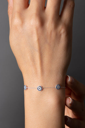 Women's Evil Eye Model 925 Sterling Silver Bracelet
