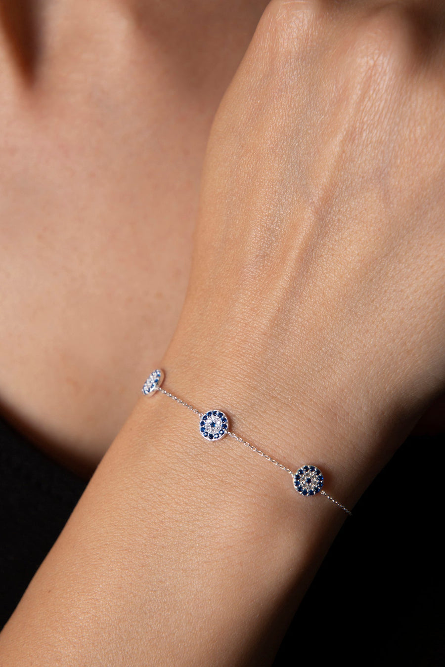 Women's Evil Eye Model 925 Sterling Silver Bracelet