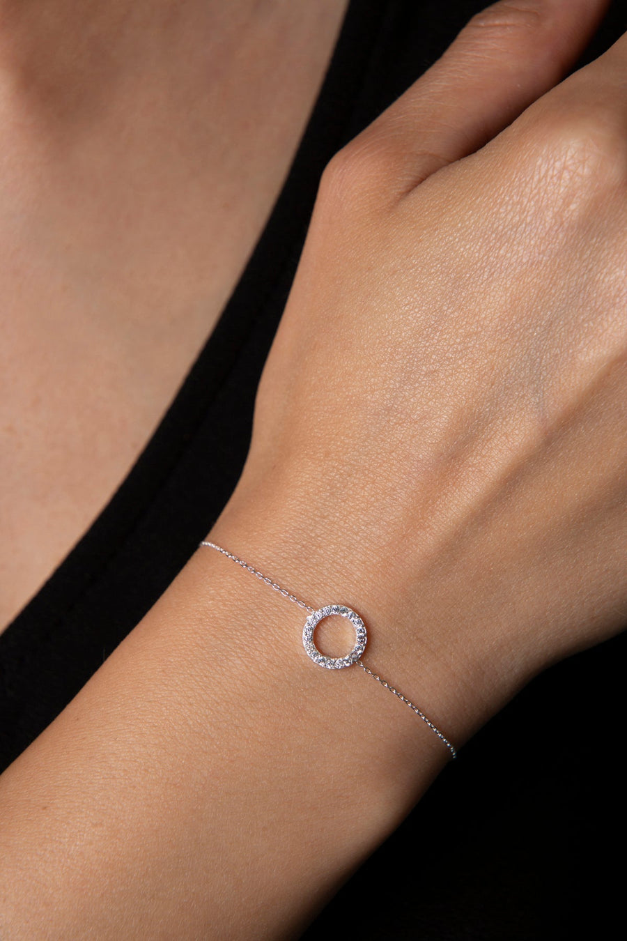 Women's Hoop Model 925 Sterling Silver Bracelet