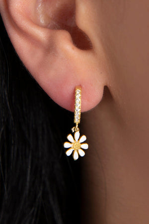 Women's Daisy Design 925 Sterling Silver Earrings