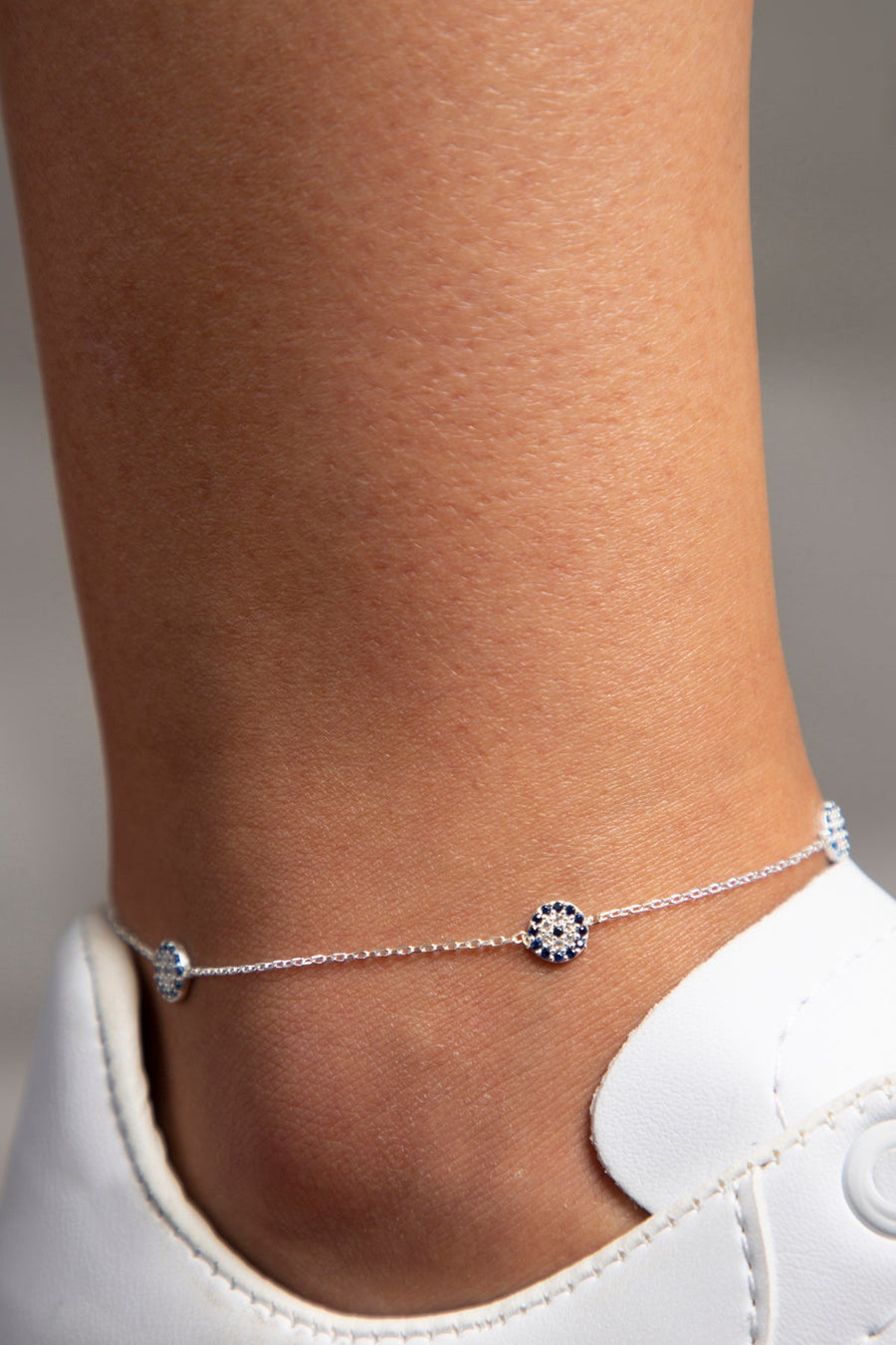 Women's 925 Sterling Silver Evil Eye Anklet