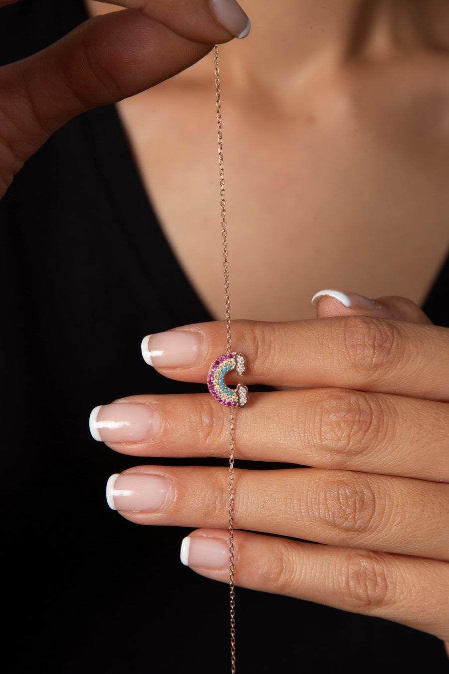 Women's Rainbow Model 925 Sterling Silver Bracelet