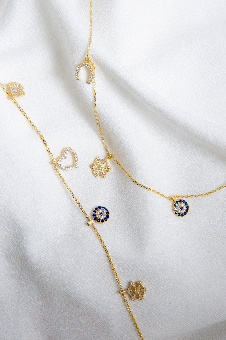 Women's Luck Model 925 Sterling Silver Necklace and Bracelet Set