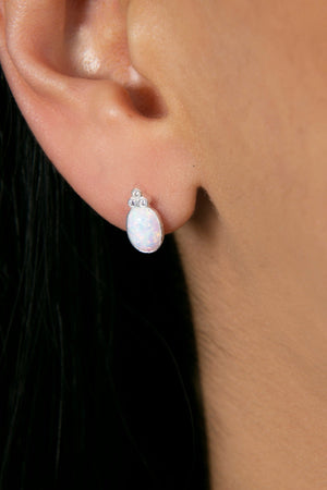 Women's Teardrop Opal 925 Sterling Silver Earrings