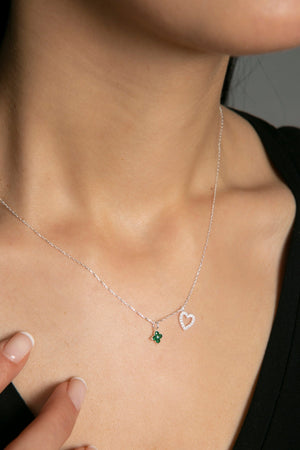 Women's 925 Sterling Silver Necklace with Heart Detail Minimal Design
