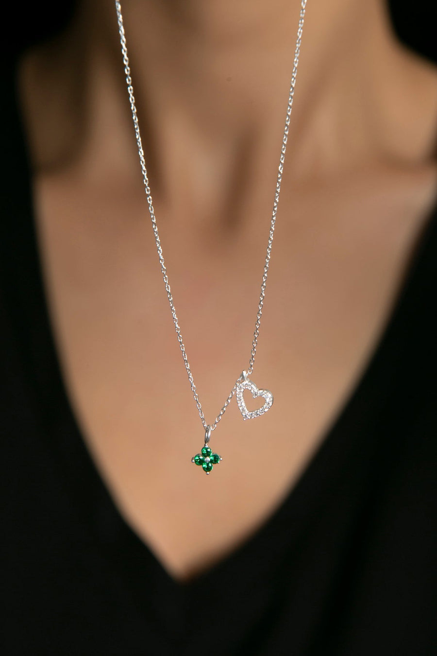 Women's 925 Sterling Silver Necklace with Heart Detail Minimal Design