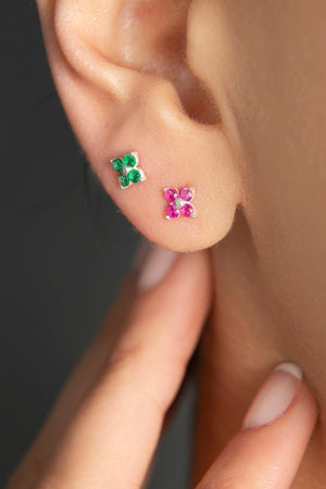 Women's Minimal Flower Design 925 Sterling Silver Earrings