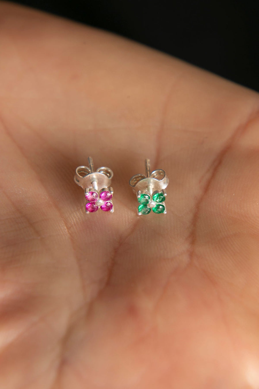 Women's Minimal Flower Design 925 Sterling Silver Earrings