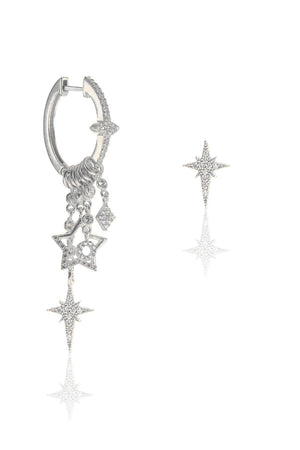 Women's North Star Model 925 Sterling Silver Earrings