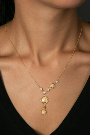 Women's Aligned Sun Model 925 Sterling Silver Necklace