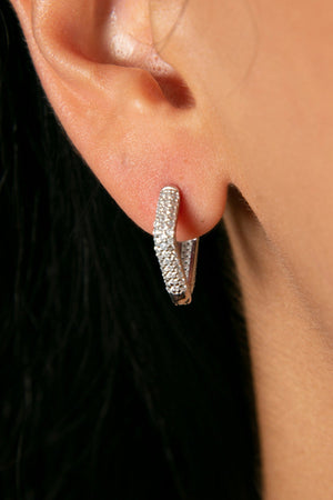 Women's 925 Sterling Silver Triangle Earrings with Stones