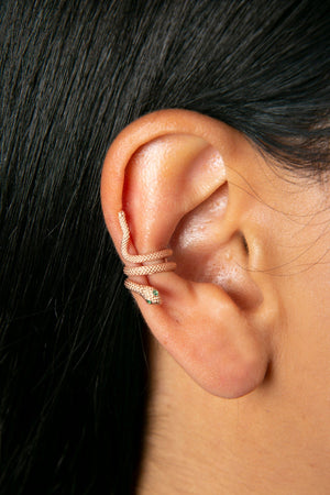 Women's 925 Sterling Silver Snake Design Cartilage Earring