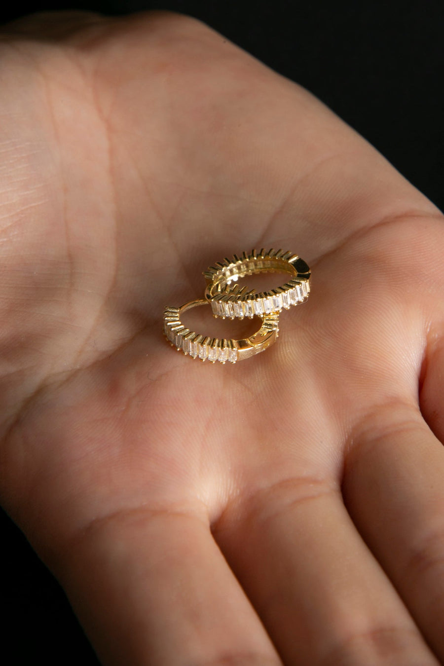 Women's 925 Sterling Silver Baguette Hoop Earrings