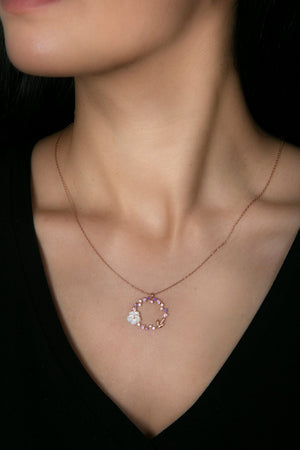 Women's 925 Sterling Silver Magnolia Flower Pendant Necklace