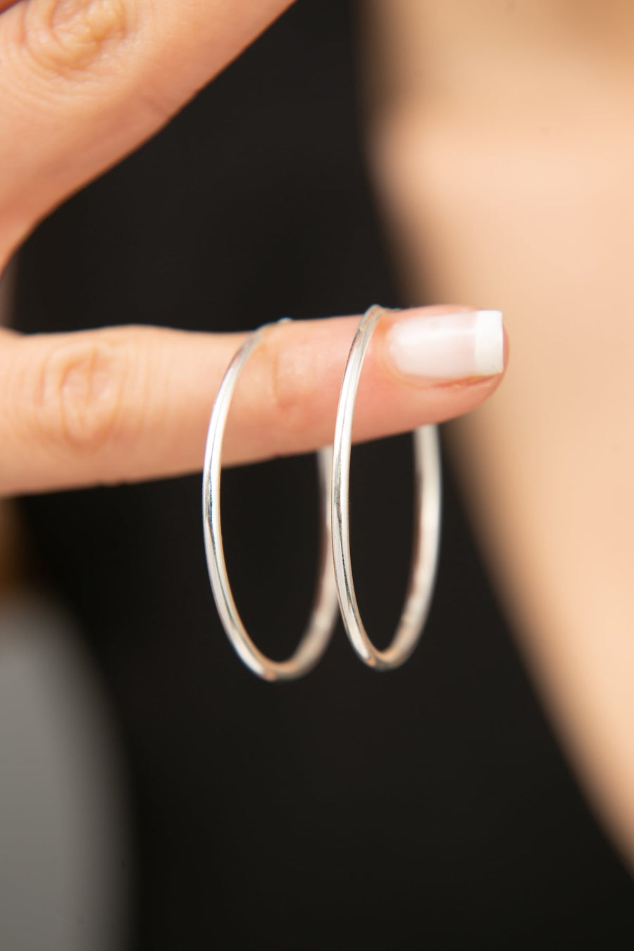 Women's Hoop Model 925 Sterling Silver Earrings