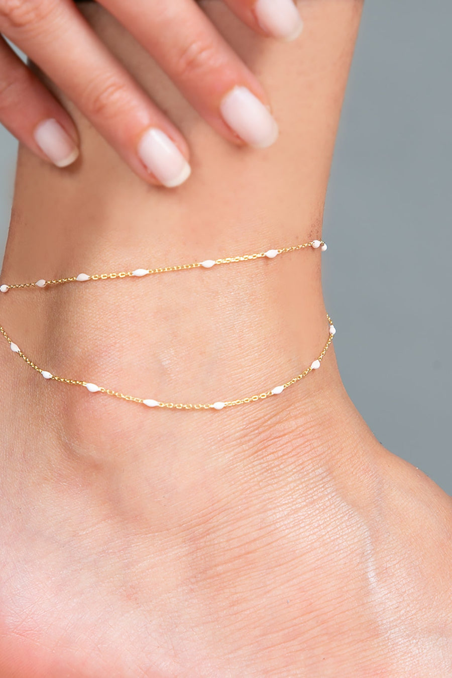 Women's 925 Sterling Silver White Stone Anklet