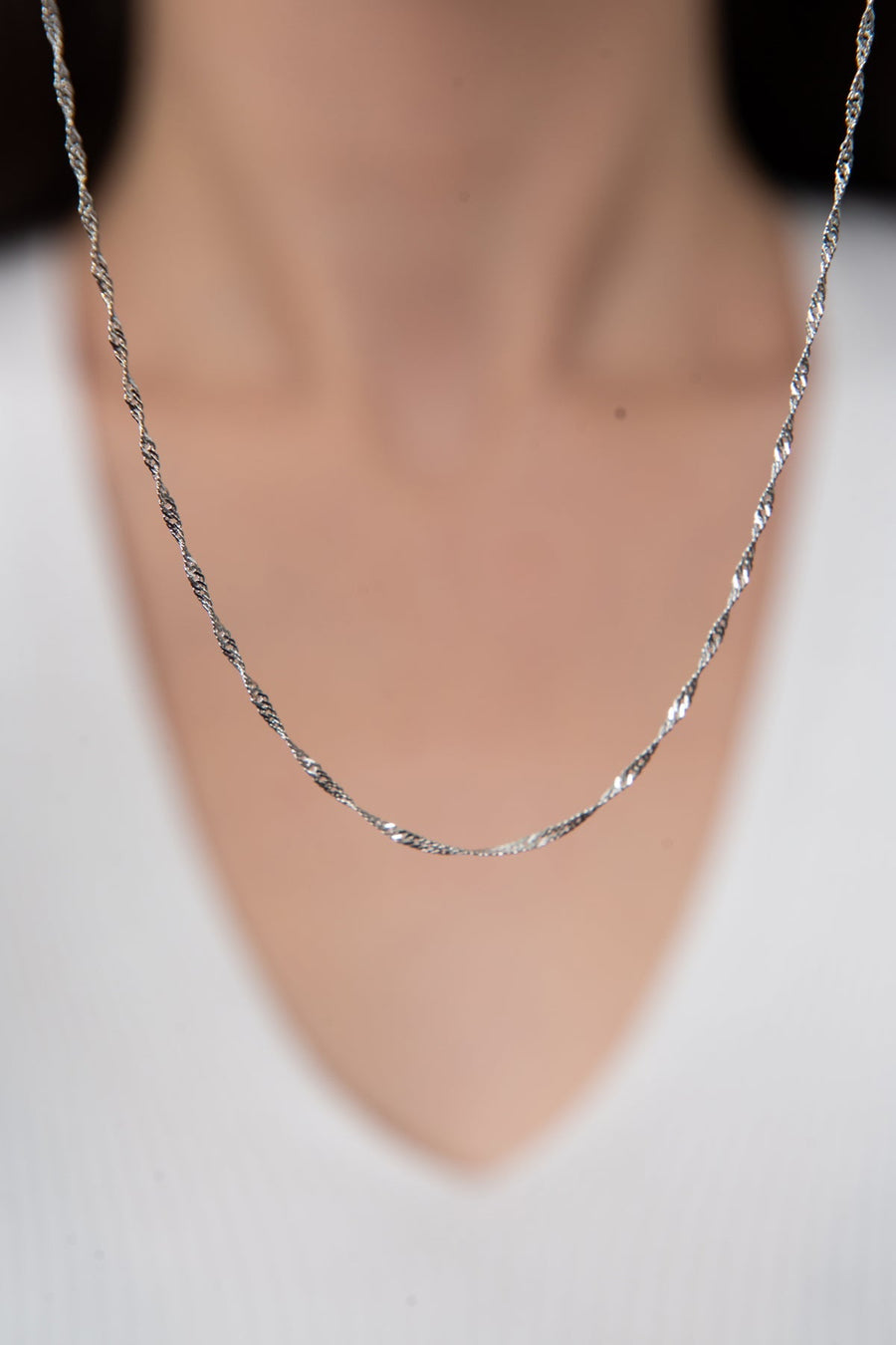Women's Singapore Model 60 Cm 925 Sterling Silver Necklace