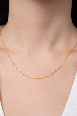 Women's 925 Sterling Silver Singapore Chain Necklace (45 cm)