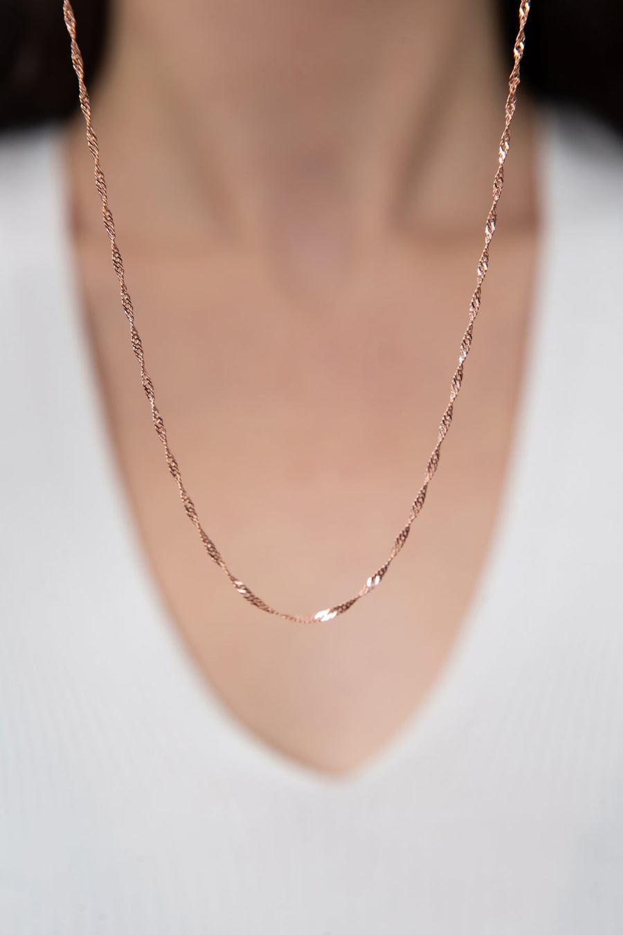 Women's Singapore Model 45 Cm 925 Sterling Silver Necklace